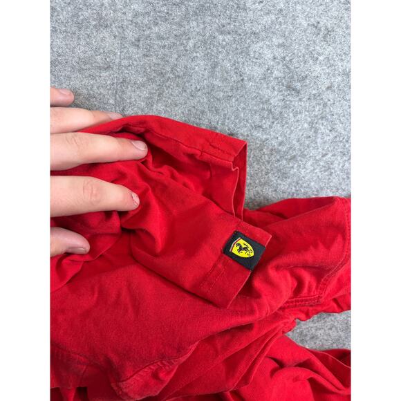 Vintage Y2K Official Ferrari T Shirt Mens XL Red Horse Logo On Chest & Sleeve - Picture 7 of 8